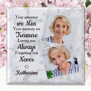 Badge Carré 5 Cm Mémoire d'amour commémorative Photo personnalisée 