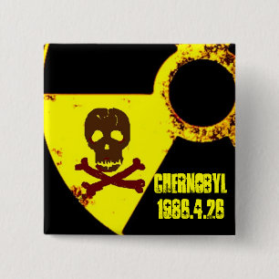 Badge Carré 5 Cm Mémorial anti-nucléaire de Tchernobyl