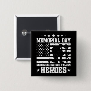 Badge Carré 5 Cm Memorial Day Design Vintage Veterans Day USA Flag