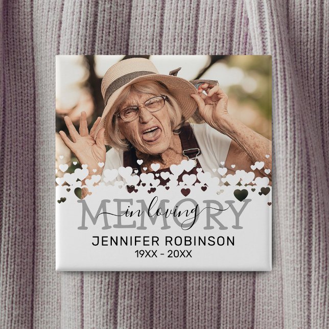 Badge Carré 5 Cm Mémorial de hommage en mémoire d'amour (Créateur téléchargé)