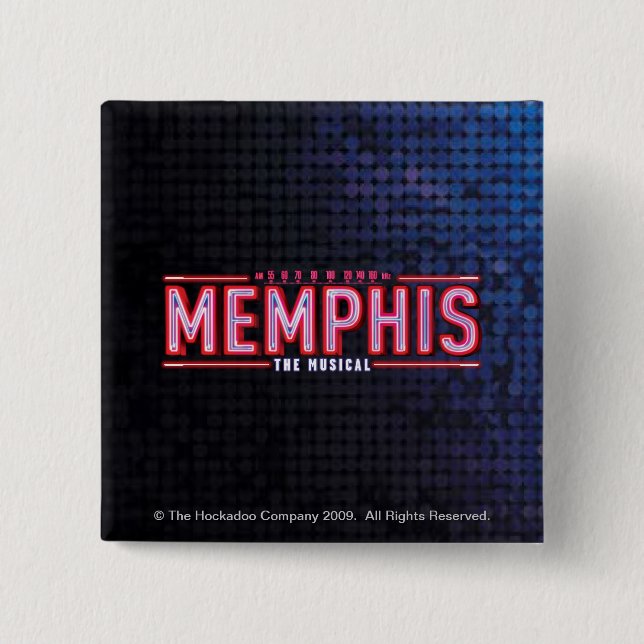 Badge Carré 5 Cm MEMPHIS - le logo musical (Devant)