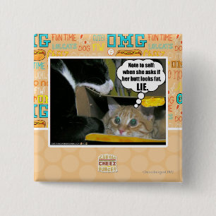 BADGE CARRÉ 5 CM MENSONGE