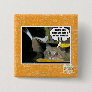 BADGE CARRÉ 5 CM MENSONGE