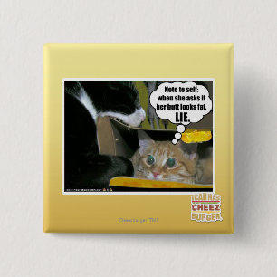 BADGE CARRÉ 5 CM MENSONGE