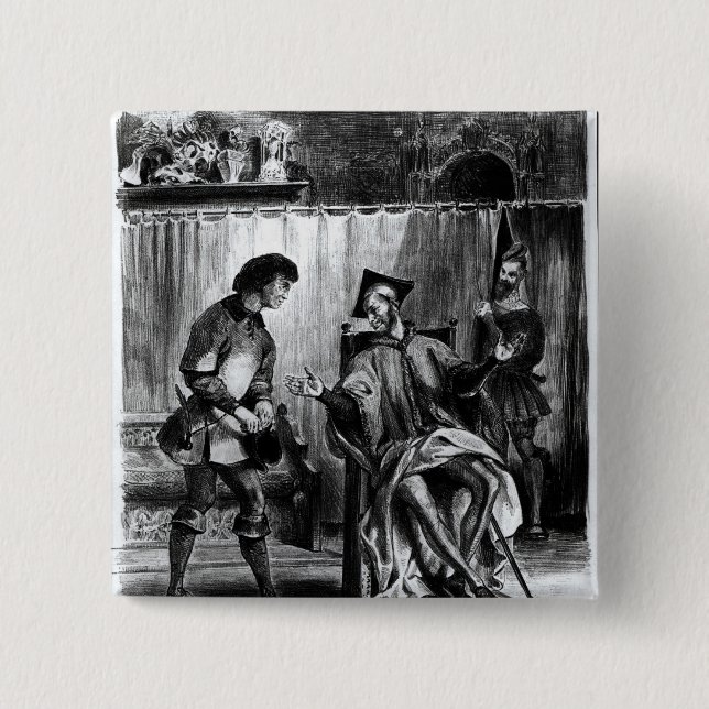 Badge Carré 5 Cm Mephistopheles et l'élève (Devant)