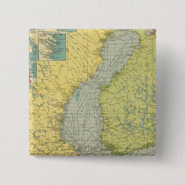 Badge Carré 5 Cm Mer Baltique (Devant)