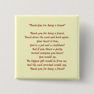 Badge Carré 5 Cm Merci D'Être Mon Ami - Bouton