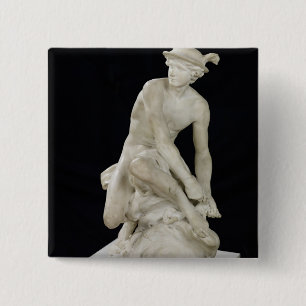 Badge Carré 5 Cm Mercury attachant ses sandales à ailes, 1744