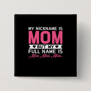 Badge Carré 5 Cm Mère Art Mon Surnom Est Maman