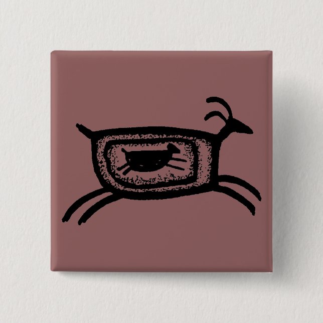 Badge Carré 5 Cm Mère chèvre-BW (Devant)