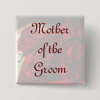 Badge Carré 5 Cm Mère du marié - bouquet de rose rouge (1)