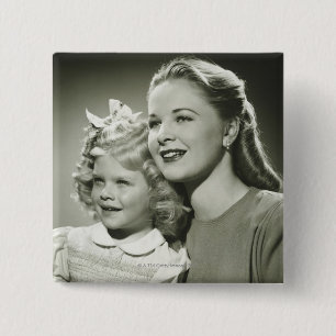 Badge Carré 5 Cm Mère et fille