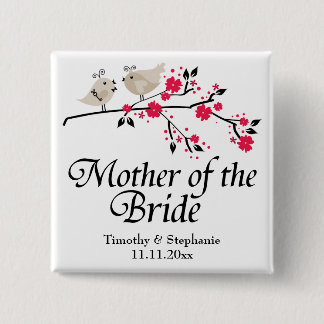 Badge Carré 5 Cm Mère personnalisée du mariage floral de jeune
