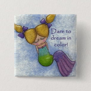 Badge Carré 5 Cm Mermaid Dreams