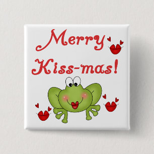 Badge Carré 5 Cm Merry Kiss-Mas T-shirts et cadeaux
