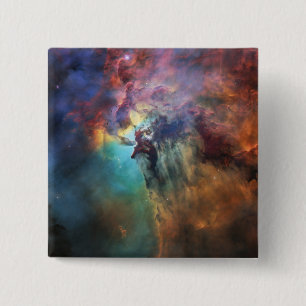 Badge Carré 5 Cm Mers tempétueuses de la lagune Nebula à Sagittariu