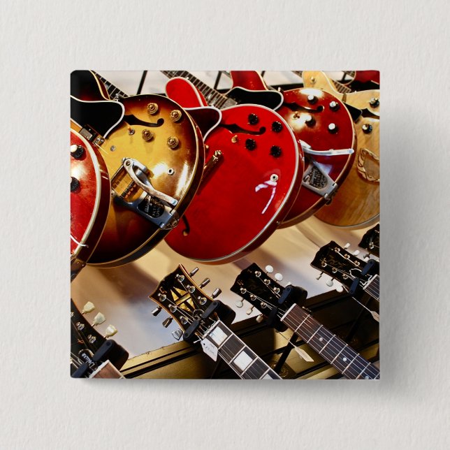 Badge Carré 5 Cm Merveilleuse guitare acoustique (Devant)