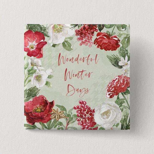 Badge Carré 5 Cm Merveilleuses journées d'hiver (Devant)