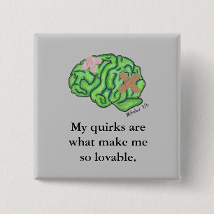 Badge Carré 5 Cm "Mes caprices…" bouton