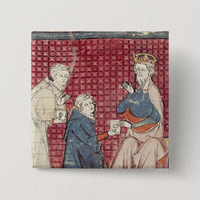 Badge Carré 5 Cm Messagers disant Charlemagne (Devant)