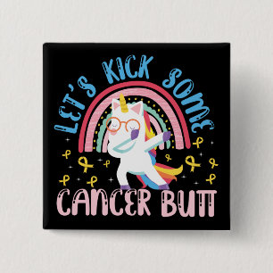 Badge Carré 5 Cm Mettons un peu de cancer mais le cancer de l'enfan