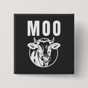 Badge Carré 5 Cm Meuh je suis une vache drôle de ferme