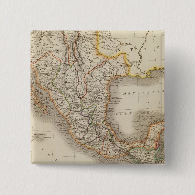 Badge Carré 5 Cm Mexique et Guatemala 2 (Devant)