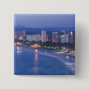 Badge Carré 5 Cm Mexique, Guerrero, Ixtapa. Hôtels Ixtapa le long d