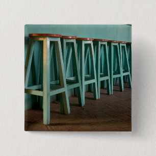 Badge Carré 5 Cm Mexique, Oaxaca, mur de la ligne Green Bar Stools