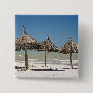 Badge Carré 5 Cm Mexique, péninsule du Yucatan, Progreso. Chaume