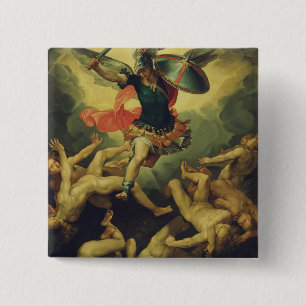 Badge Carré 5 Cm Michel et les anges déchus par Giuseppe Cesari