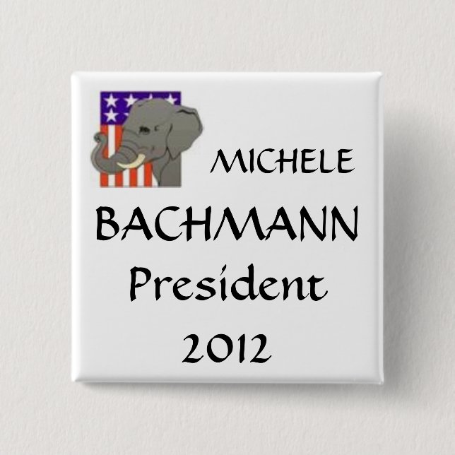 Badge Carré 5 Cm MICHELE, BACHMANN, président 2012 (Devant)