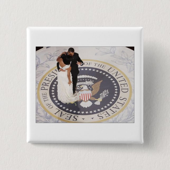 Badge Carré 5 Cm Michelle et Barack Obama (Devant)