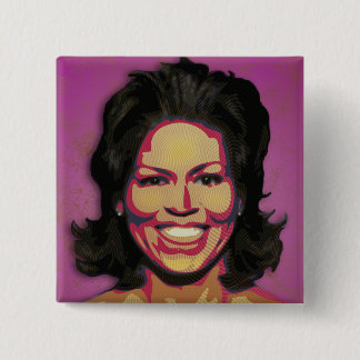 Badge Carré 5 Cm Michelle Obama - première Madame