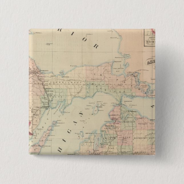 Badge Carré 5 Cm Michigan (Devant)