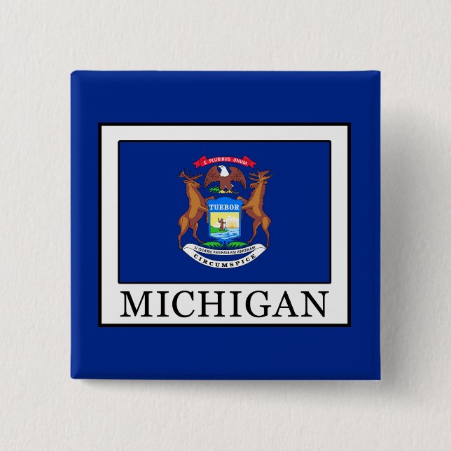 Badge Carré 5 Cm Michigan (Devant)