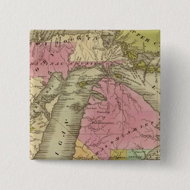 Badge Carré 5 Cm Michigan 5 (Devant)