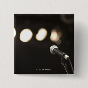 Badge Carré 5 Cm Microphone et projecteurs
