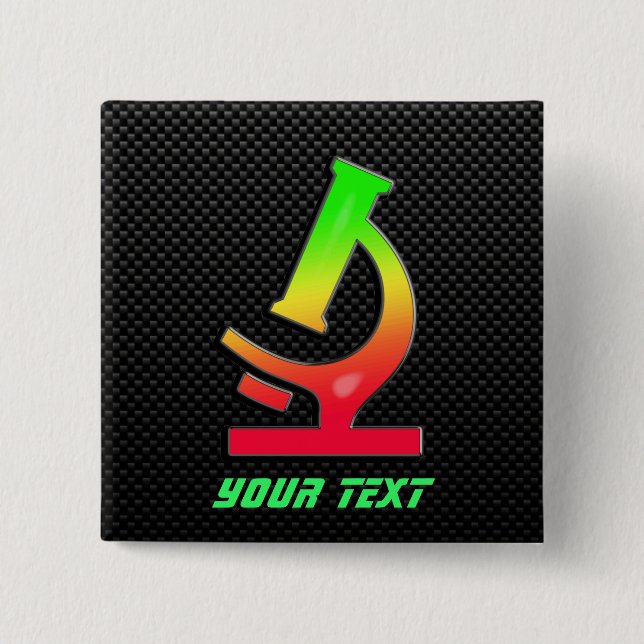 Badge Carré 5 Cm Microscope lisse (Devant)