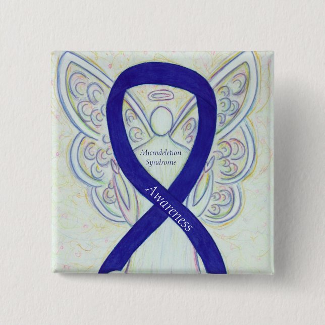 Badge Carré 5 Cm Microsuppression Syndrome Sensibilisation Ruban Pi (Devant)