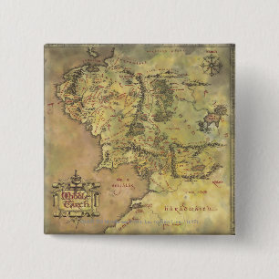 Badge Carré 5 Cm MIDDLE EARTH™ Map
