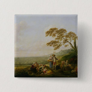 Badge Carré 5 Cm Midi, d'une série les quatre heures du