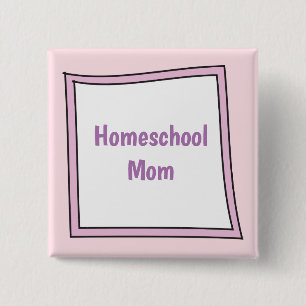 Badge Carré 5 Cm Mignonne Asymétrique homeschool maman violet