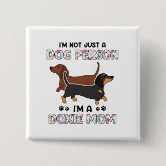 Badge Carré 5 Cm Mignonne Dachshund Wiener Doxies Chien Maman