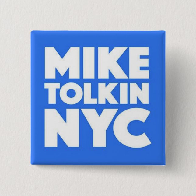 BADGE CARRÉ 5 CM MIKE TOLKIN NYC 2017 (Devant)