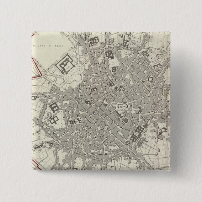 Badge Carré 5 Cm Milan Milano (Devant)