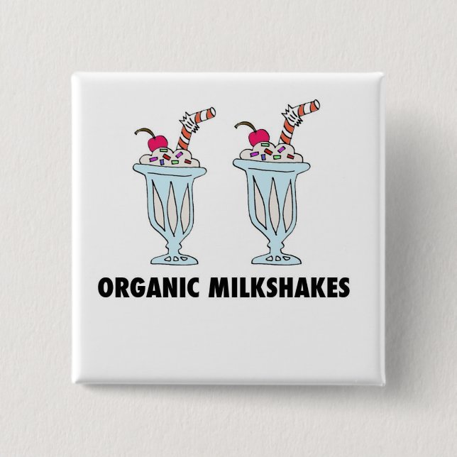 Badge Carré 5 Cm Milkshakes organiques (Devant)