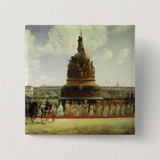 Badge Carré 5 Cm Millénaire de la Russie (Devant)