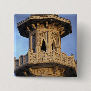 Badge Carré 5 Cm Minaret de la mosquée Al-Majarra, Sharjah,