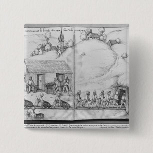 Badge Carré 5 Cm Mine argentée des Croix-aux.-Mines de La, Lorrain